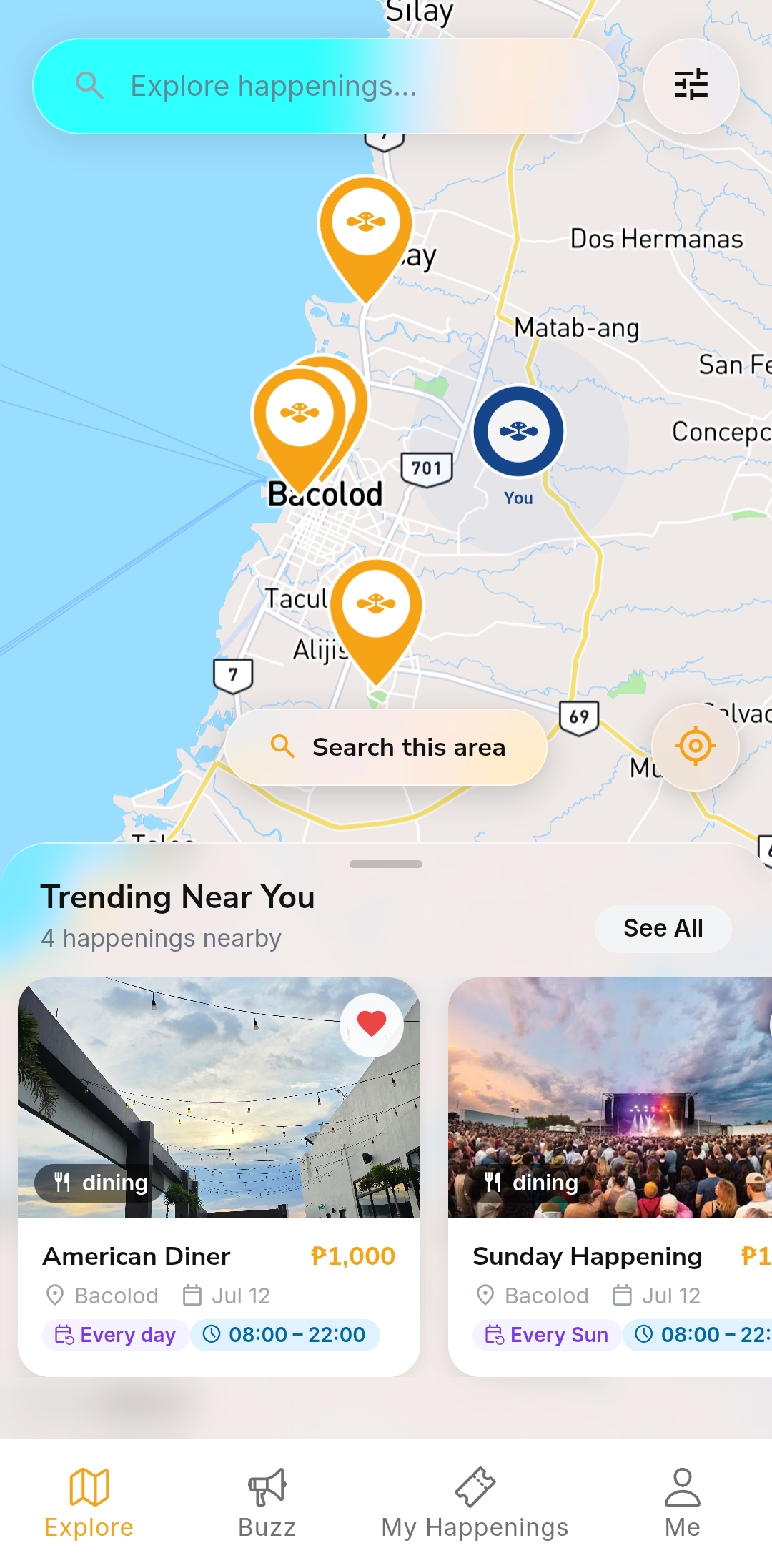 Browse happenings